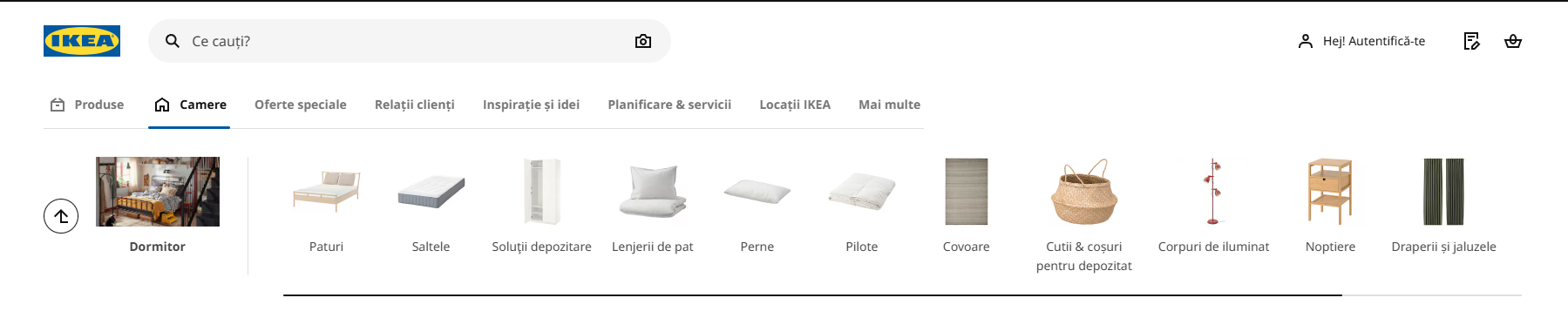 meniu navigare categorii ikea