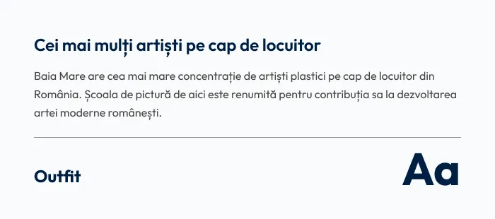 Preview pentru fontul Outfit