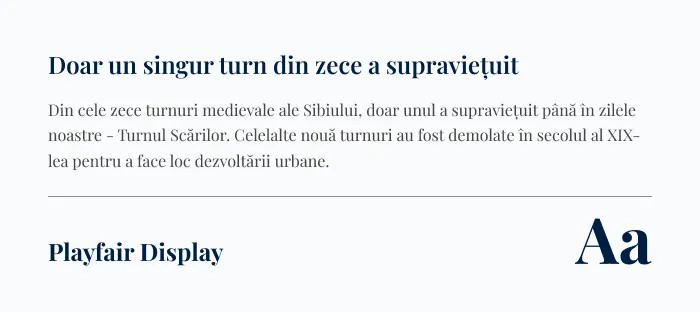 Preview pentru fontul Playfair Display