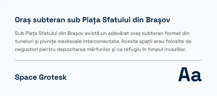 Preview pentru fontul Space Grotesk